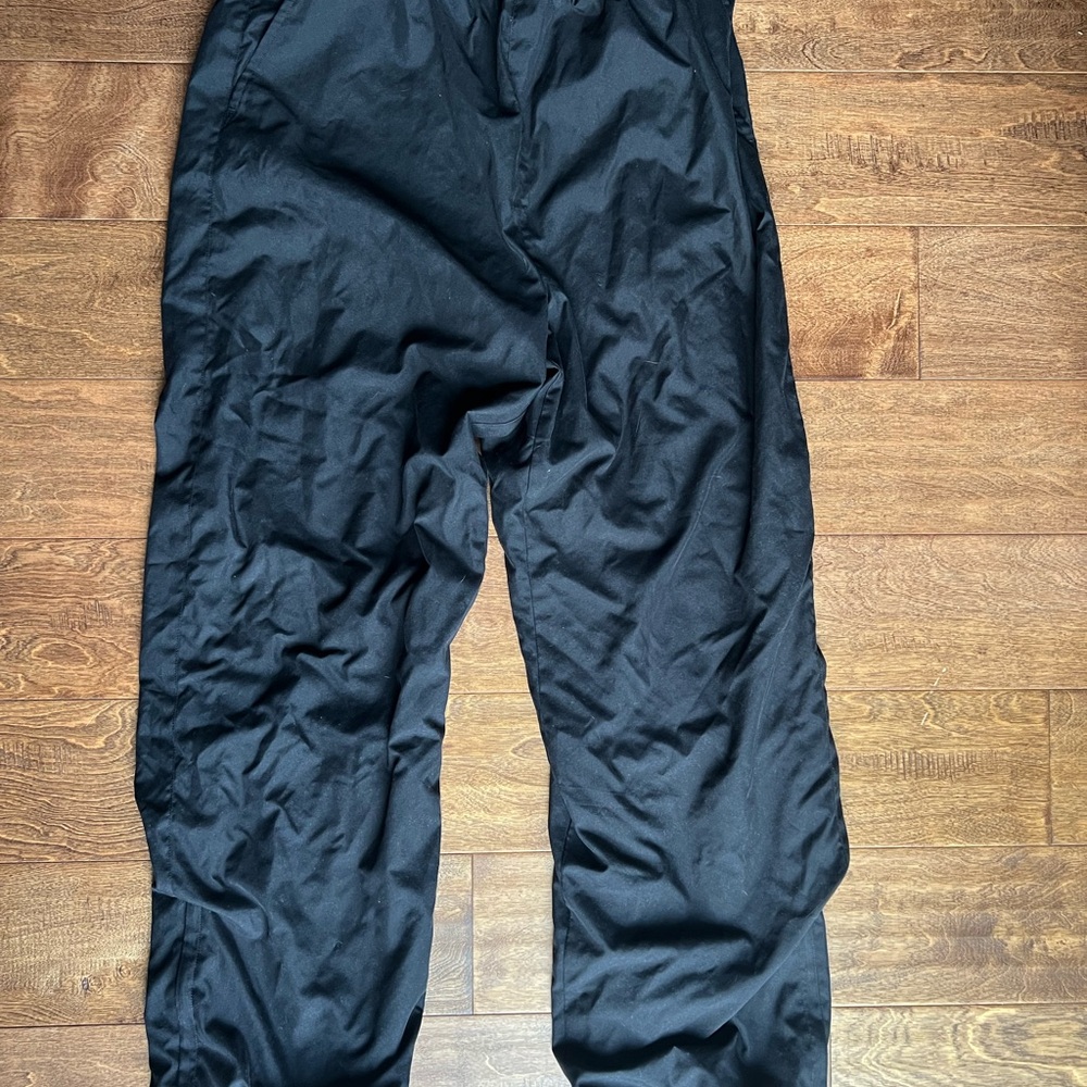 Black Relaxed Fit Track Pants with Water-Resistant Sheen
